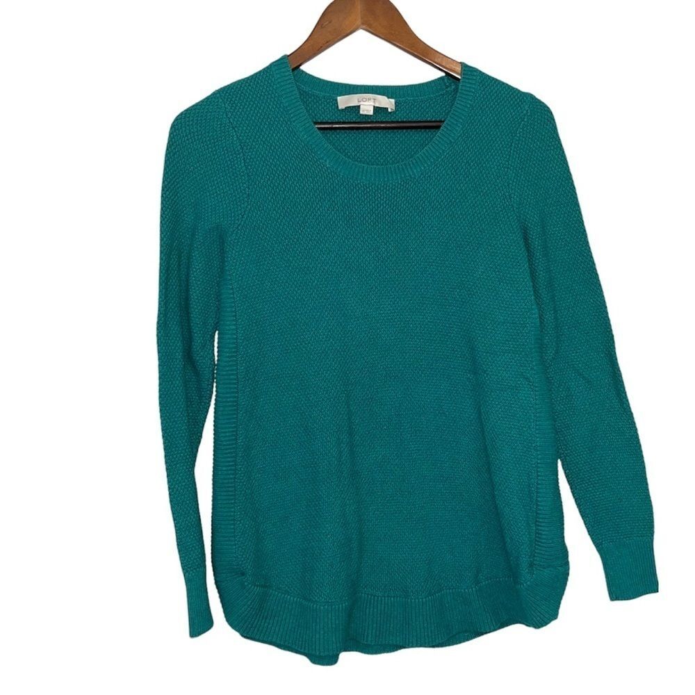 Loft Turquoise Waffle Knit Sweater